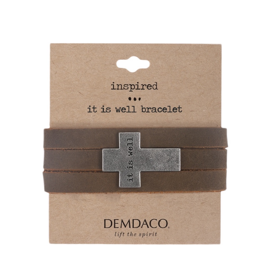 Demdaco Brown Bracelet With Silver Cross 35$